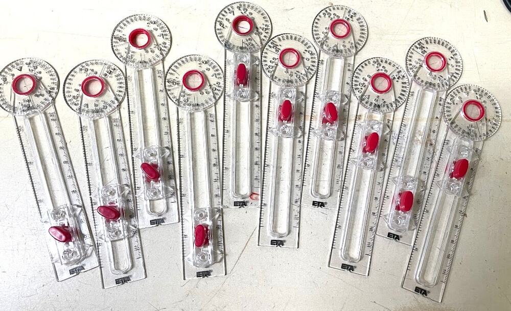 Lot of 10 - Gently-Used Classroom Geotool Safety Compass / Protractors for Math